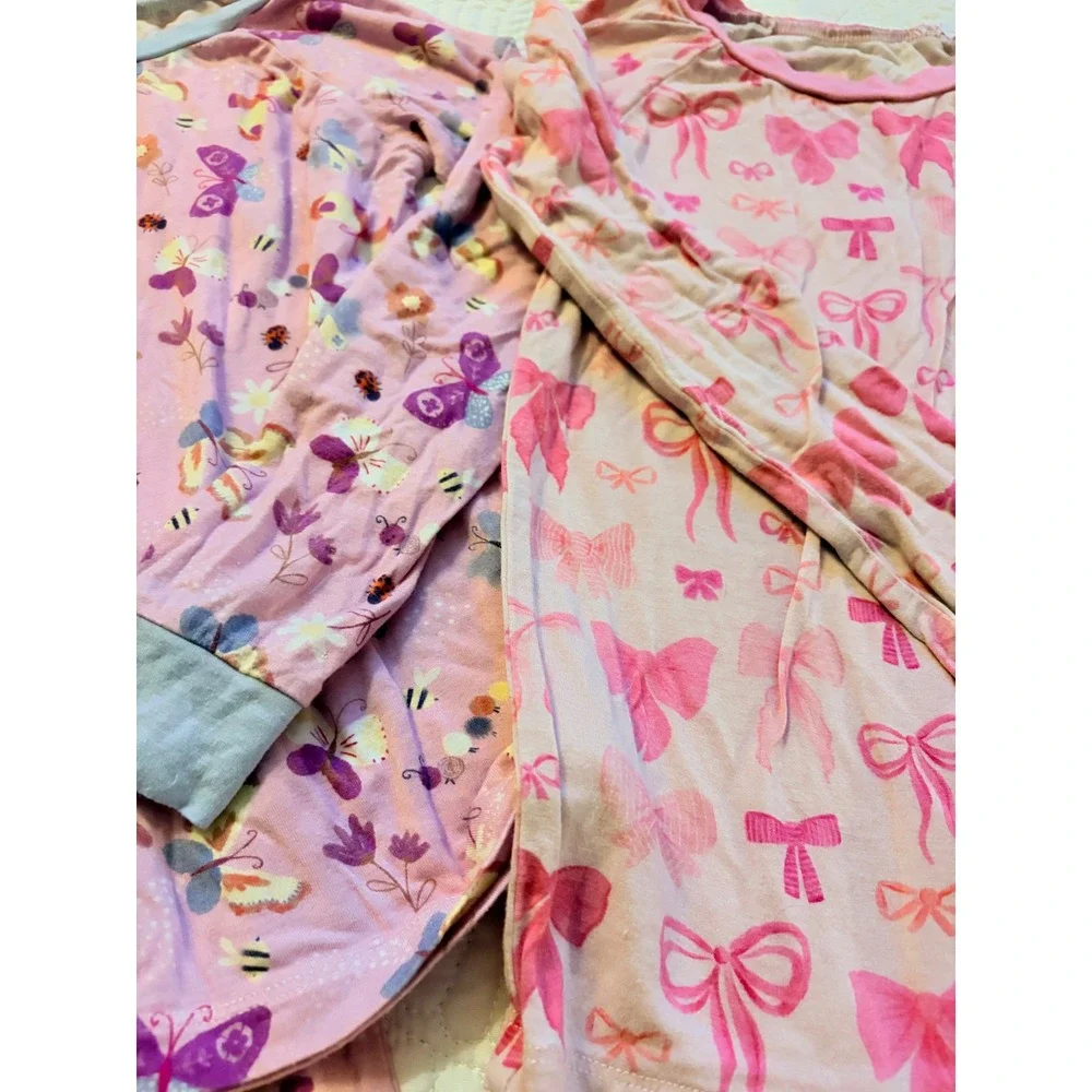 Tiny Jams Girls Bamboo Long Sleeve 2 Piece Pajamas Set of 2 Size 5T